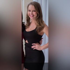 Black club dress with cut outs